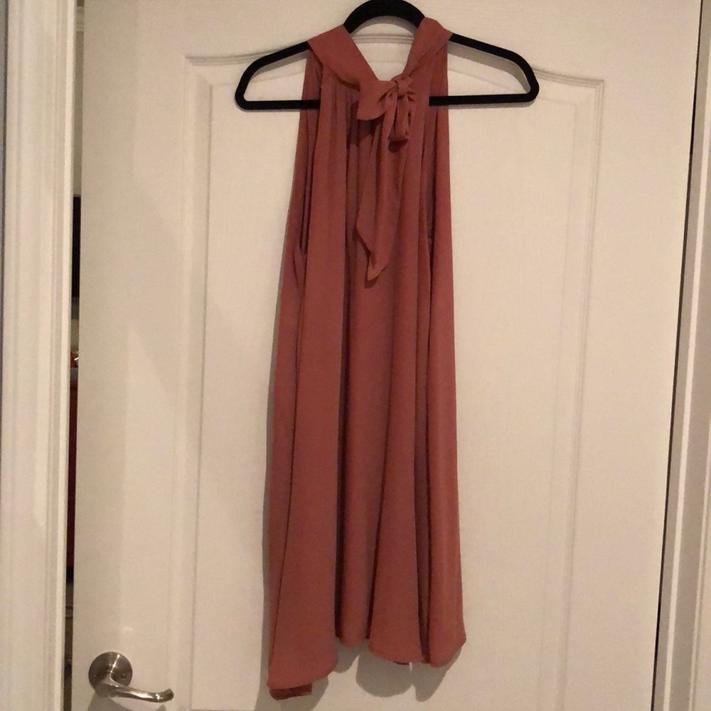 Spirit of Grace Dusty Rose tie halter tunic dress - Picture 3 of 5